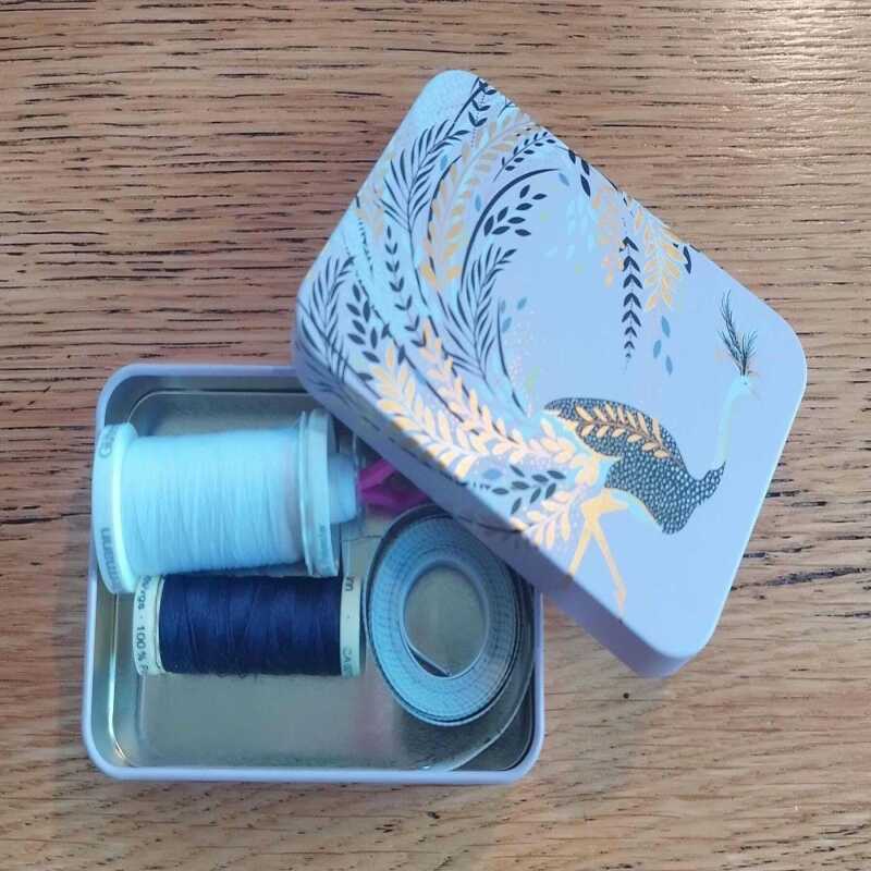 Craft Travel Tin | Travel Sewing Tin - Green Leopard