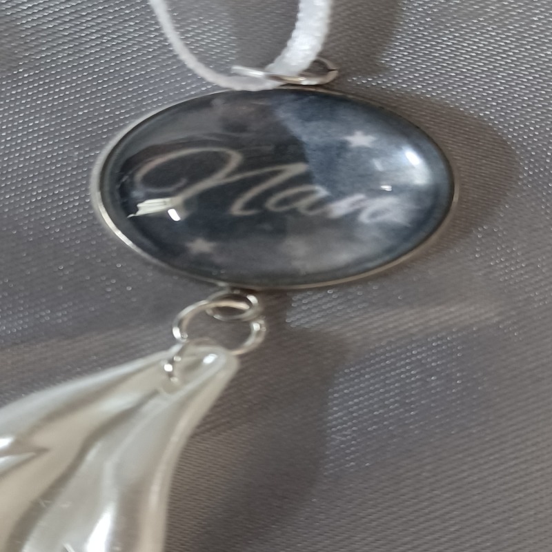 Personalised Memorial Hanging Keepsake Christmas Tree - Gold with gold feather