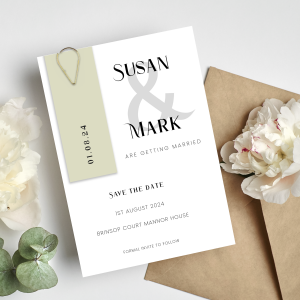 Modern Save the Date Cards with Date Tags - Medium (Approx. A5 | 148mm x 210mm | 5.8in x 8.3in) - Standard Smooth Card