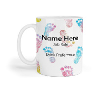 Personalised Ceramic Mug - Colourful Baby Footprints