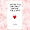 funny rude anniversary valentine's card, rude husband card, rude wife card, I often gaze you and think to myself what c*nt dickhead knobhead - CUNT