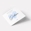Godsons birthday card personalised blue heart design custom name handmade minimalist greeting - Smooth No Message - Kraft Brown