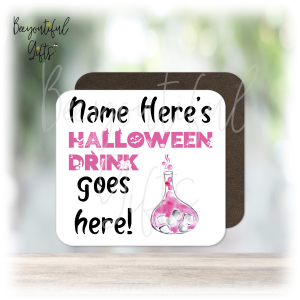 Personalised Colourful Halloween Drink Wooden Coaster - 7