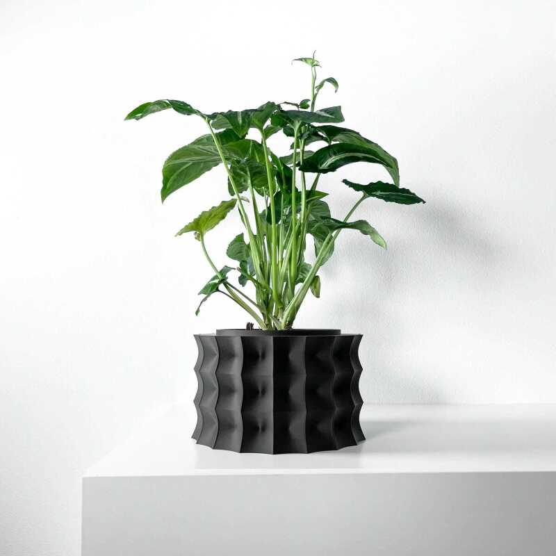 The Kivern Planter Pot with Drainage Tray & Stand Included - Matte Dark Green - 3"