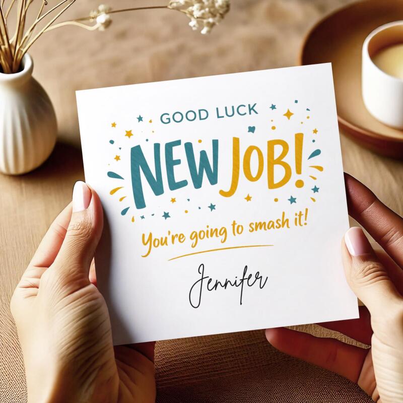 New Job Card for Her &ndash; Personalised Congratulations Card for a New Role - Smooth No Message - Kraft Brown