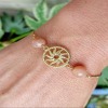 Peach Moonstone Gold Bracelet 