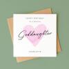 Goddaughter birthday card personalised pink heart design custom name handmade minimalist greeting - Smooth No Message - Kraft Brown