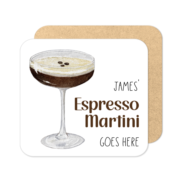 Personalised Espresso Martini Coaster | Personalised Cocktail Coaster