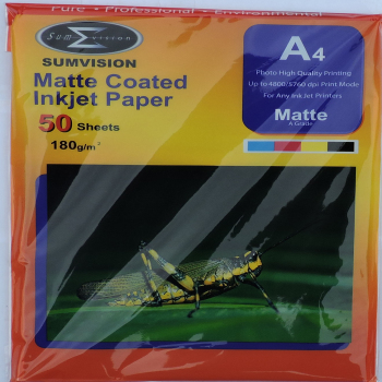A4 180gsm Sumvision Sided Matte (Matt) Photo Paper