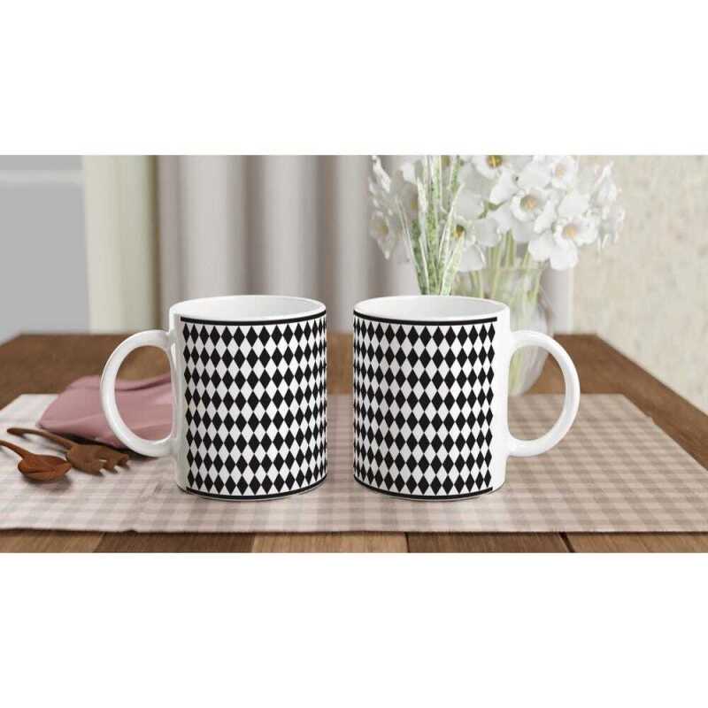 Prada Black Diamond Mug 132 - Ceramic White
