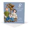 8th anniversary card (bronze anniversary card) - designed by Erica Sturla - 15cm square and blank inside, made in the UK