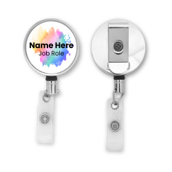 ID badge reel Personalised Metal ID Reel - Rainbow Splash