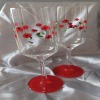 Hand Painted Poppy Champagne / Prosecco Glass