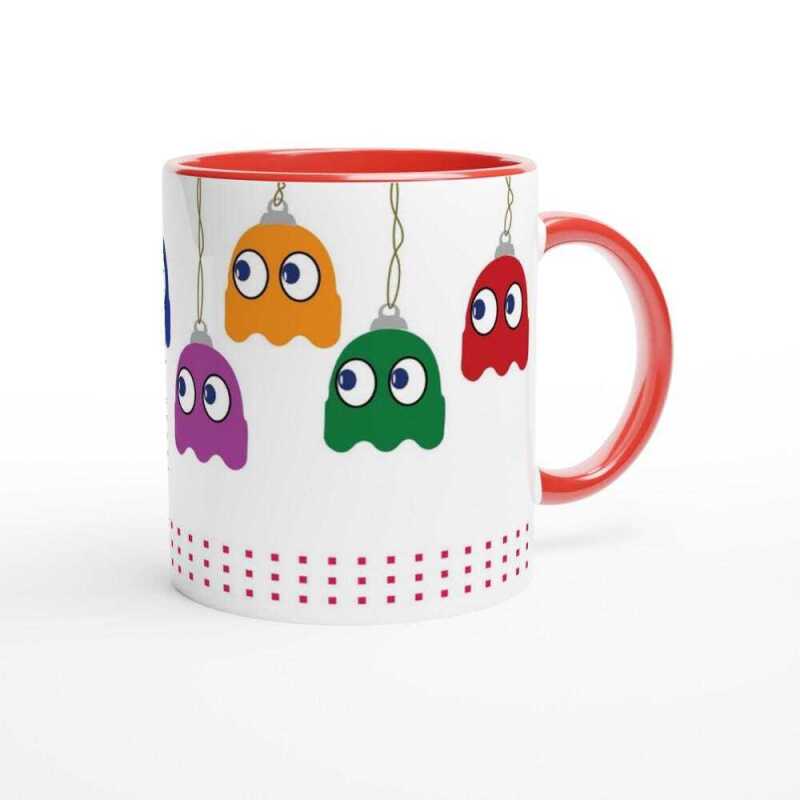 Pacman Christmas Bauble Mug - Ceramic White