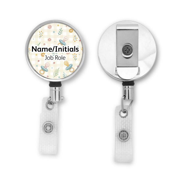 Personalised Metal ID Reel - Pastel Gingham Dummies