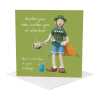 Wild time female camping birthday card for her - designed by Erica Sturla - 15cm square and blank inside, made in the UK