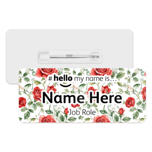 #hello my name is... Name Badge - Red Roses