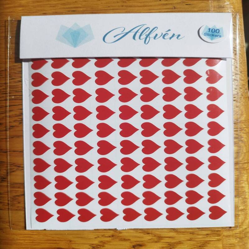 100 Heart Stickers - 1 - Pink