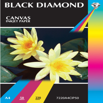 Black Diamond A4 220gsm Canvas Inkjet Paper - 50 Sheet Packs
