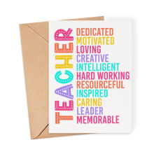 Personalised Thank You Teacher Card - TEACHER - Small (Approx. A6 | 105mm x 148mm | 4.1in x 5.8in) - Standard Smooth Card