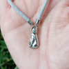 Light Blue kids bracelet with a Cat Charm