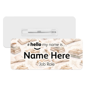 #hello my name is... Name Badge - Watercolour Reading Books