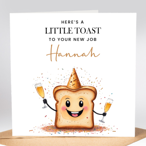 New Job Card - Here's a Little Toast To Your New Job - Standard Smooth Card