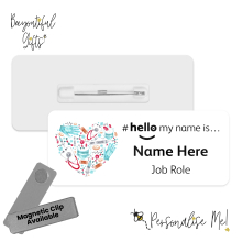 #hello my name is... Name Badge - Watercolour Medical Heart