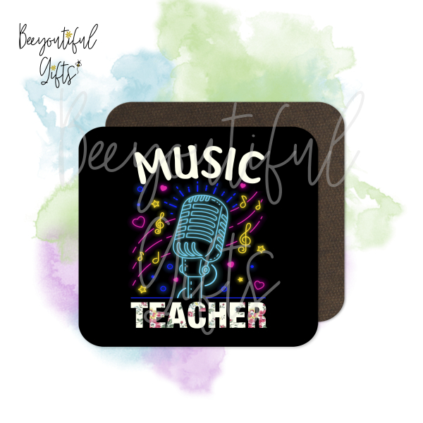 Teacher Coaster - Neon Music Teacher