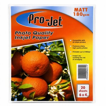 6x4 Projet 180gsm Matte (Matt) Photo Paper