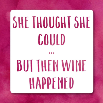 Holy Mackerel wine happened funny greetings card - from the Frankly My Dear humour and celebrations range - 15cm square and blank inside for your message - made in the UK