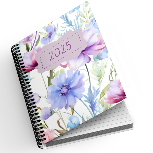 Personalised A5 Notebook - Purple Florals