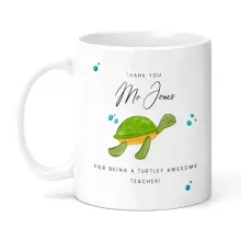 Personalised Teacher Ceramic Mug - Thank You For Being Turtley Amazing