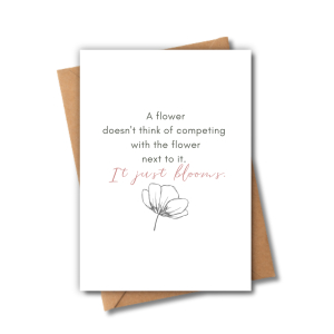 Self Love Card - It Just Blooms - Medium (Approx. A5 | 148mm x 210mm | 5.8in x 8.3in) - Standard Smooth Card