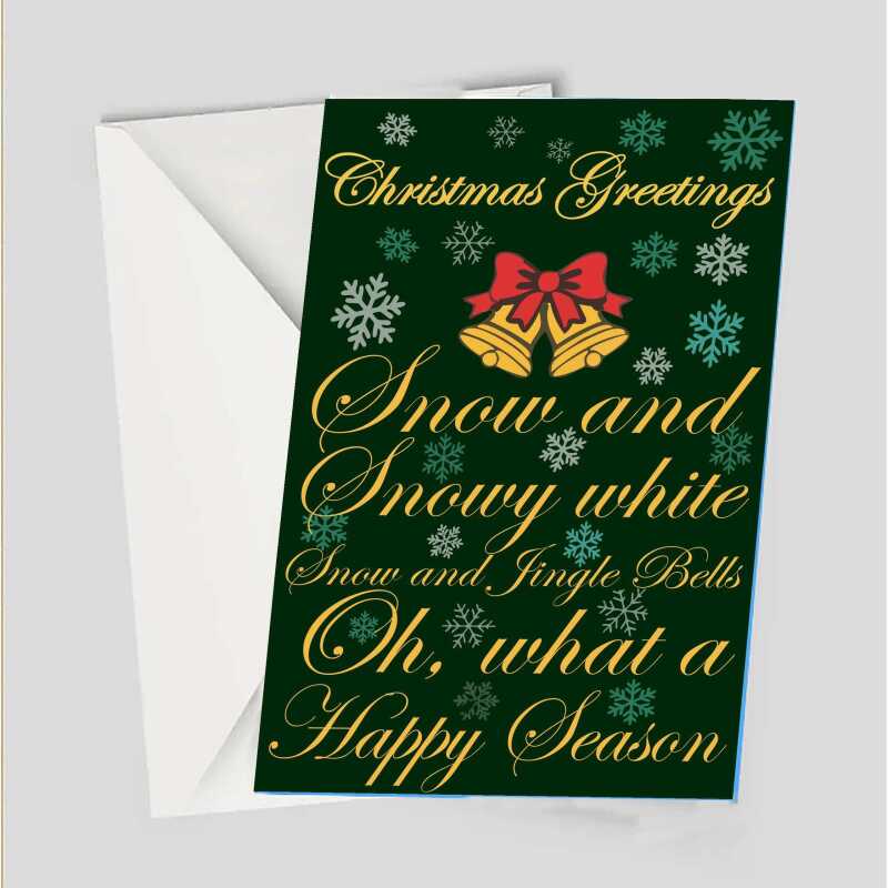 Jingle Bells Christmas 6 x 4" Greeting Card Sent Direct to Friend or Relative