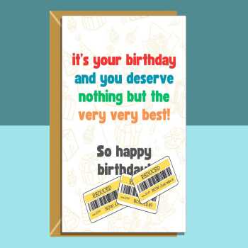 Funny Birthday Card - Personalised - For Him or Her - friend, brother, sister, mum, dad, Any age - 18th, 20th, 30th, 35th, 40th, 50th, 60th.