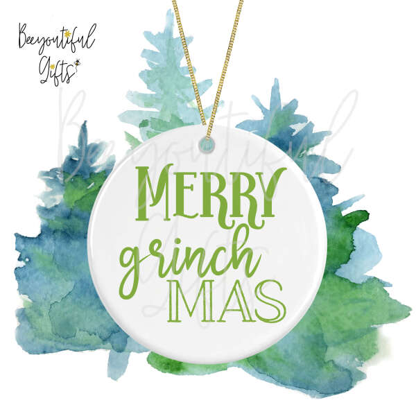 Ceramic Christmas Tree Decoration - Merry Grinchmas