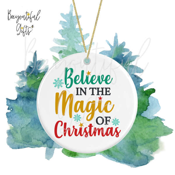 Ceramic Christmas Tree Decoration - Believe In The Magic of Christmas