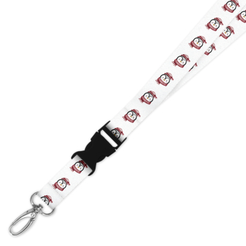 Double Breakaway Lanyard - Red Scarf Penguin