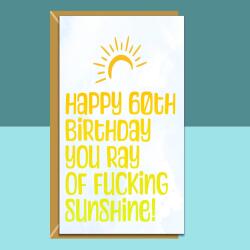 60th Birthday Card - Personalised inside - For Him or Her - For mum, dad, friend, brother, sister, or anyone else turning 60 years old