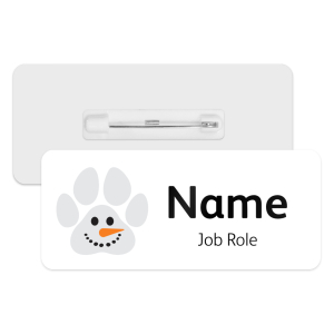 Personalised Vet Name Badge - Snowman Paw Print