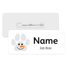 Personalised Vet Name Badge - Snowman Paw Print