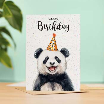 Birthday Card For Him or Her Of A Panda Illustration For Him or Her Birthday Gift