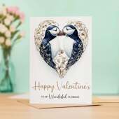 Valentine's Day Card for Husband, Unique Puffin Heart Design, Special, Elegant