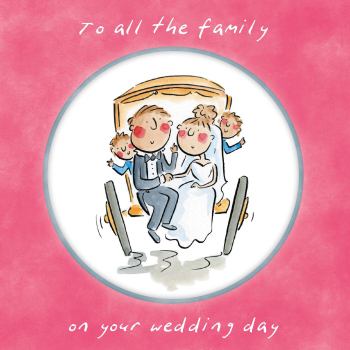 Holy Mackerel Family wedding day card by Rosie Brooks - blank inside - 15cm square