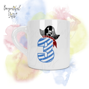 Personalised Pirate 3rd Birthday Number Smug Mug® (6oz)