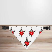 Valentine's Day Hearts & Daggers Dog/Puppy Bandana - Small - 12x17cm (Strap: 25cm - 40cm)