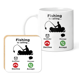 Fishing Mug & Coaster Set - Fishing Is Calling...