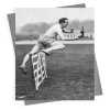 Dont spill it - Black and white photographic hurdles themed card - 12.6 x 17.7cm and blank inside, made in the UK