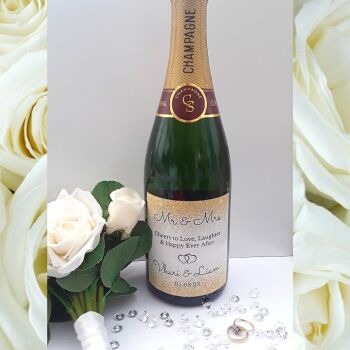 Personalised Champagne Bottle Label, Personalised Wedding Gift,Wine Bottle Label